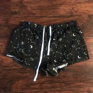 Space pajama shorts